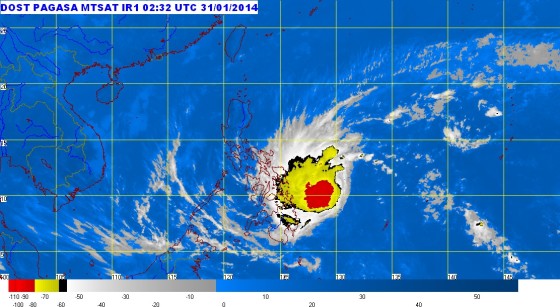 Typhoon Basyang satellite image